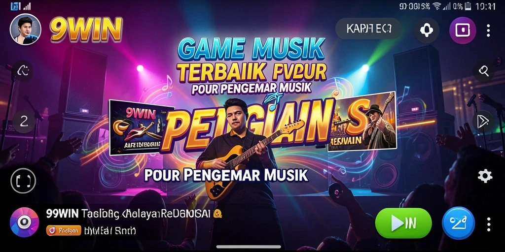 Screenshot gameplay 9WIN menampilkan aksi seru dalam bermain musik.