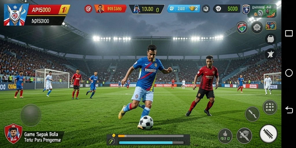 Tampilan permainan sepak bola yang mendebarkan dalam API5000.