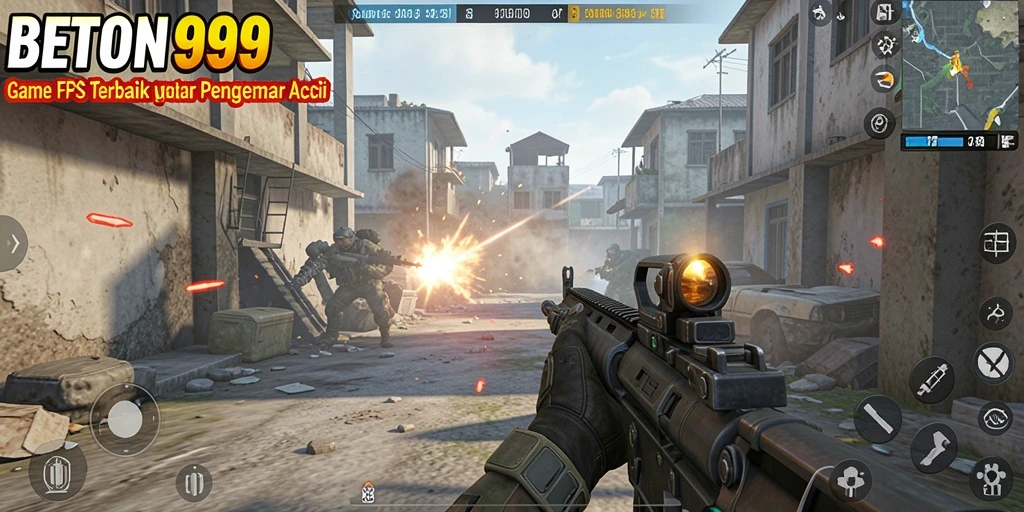 Tampilan gameplay seru di BETON999 dengan aksi tembak-menembak.