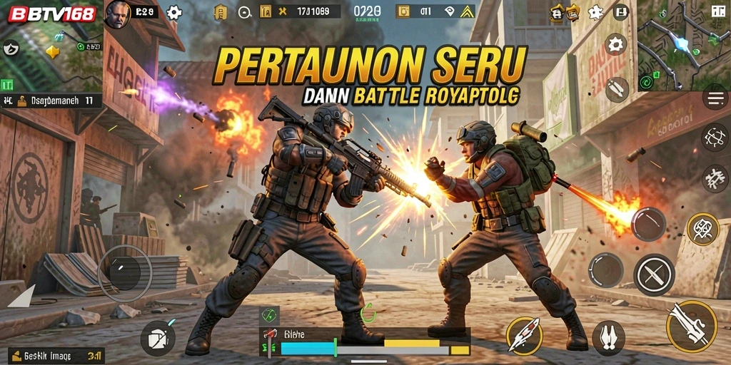 Screenshot BTV168 menunjukkan aksi seru dalam mode Battle Royale.