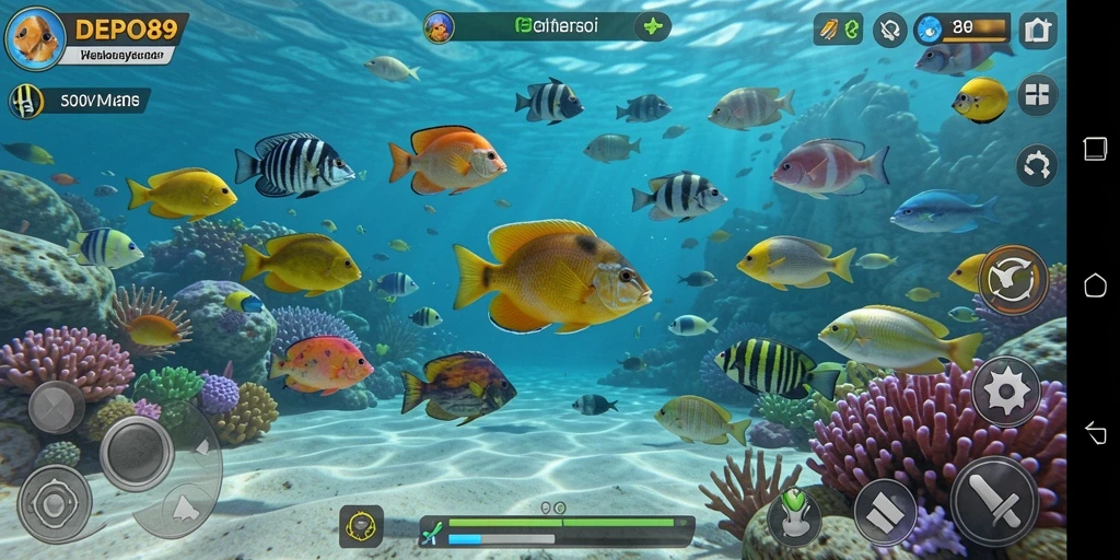 Tampilan gameplay DEPO89 dengan aksi menembak ikan yang seru.