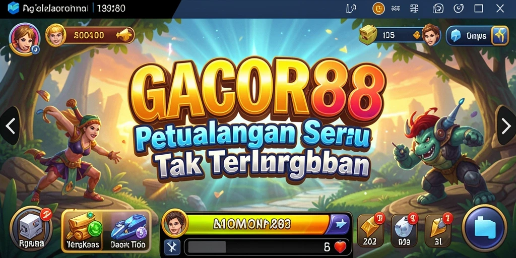 Tampilan screenshot GACOR88 menampilkan aksi petualangan yang intens.