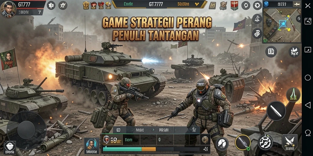 Tampilan gameplay GT777 menampilkan pertempuran strategis yang menegangkan.