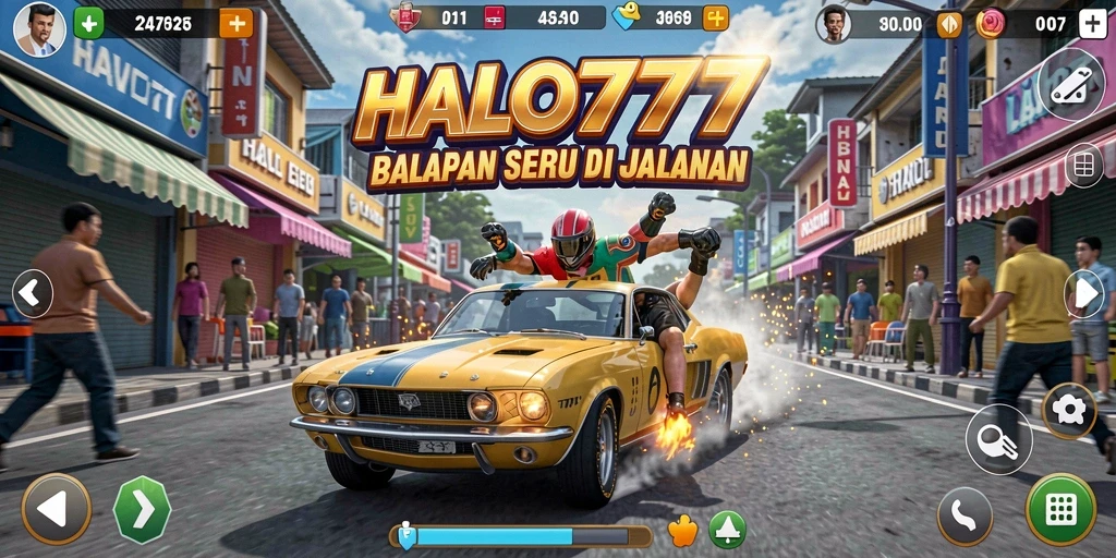 Screenshot HALO777 menampilkan aksi balap seru di lintasan menantang.