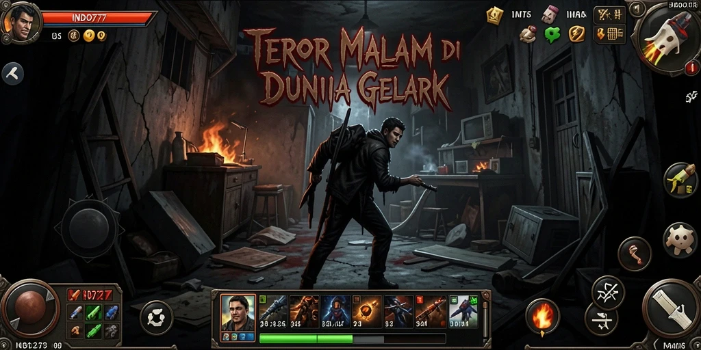 Screenshot gameplay INDO777 menampilkan momen menegangkan saat berhadapan dengan hantu.