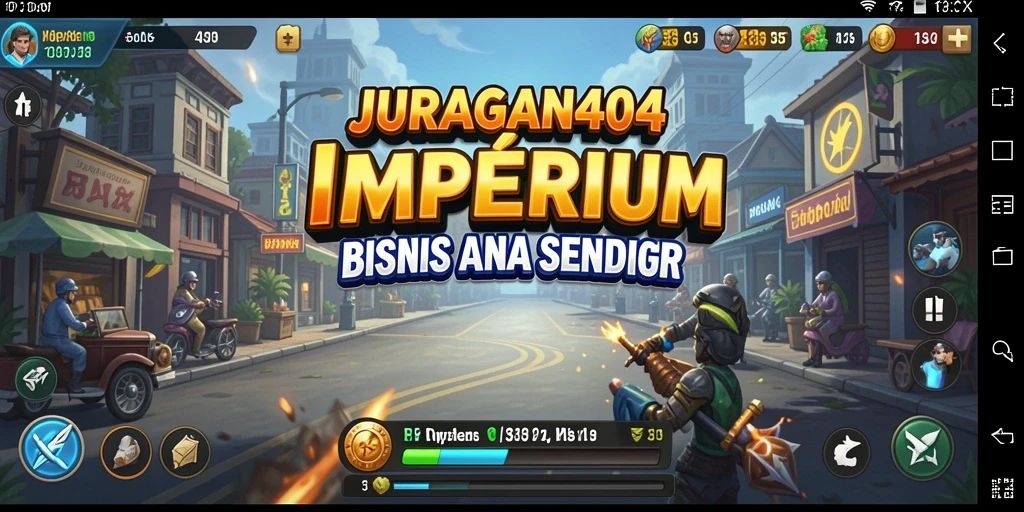 Screenshot gameplay JURAGAN404 menunjukkan keseruan manajemen bisnis Tycoon.