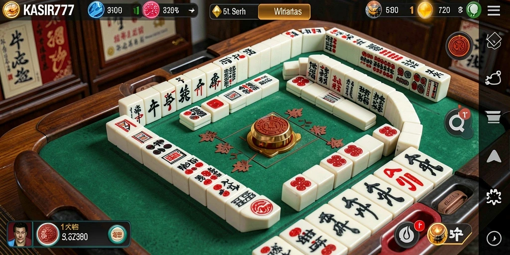 Tampilan gameplay KASIR777 yang menampilkan momen seru mencocokkan ubin Mahjong.