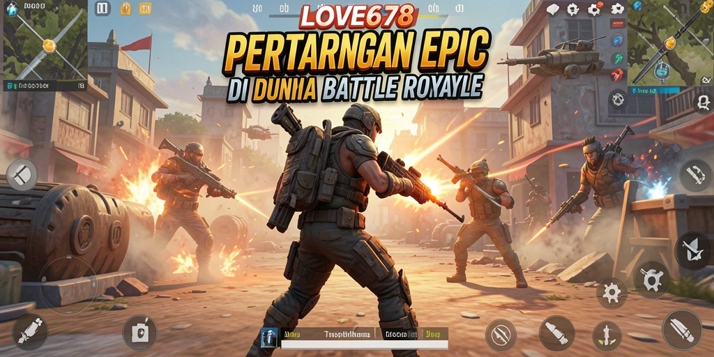 Tampilan gameplay epik dalam pertarungan Battle Royale.