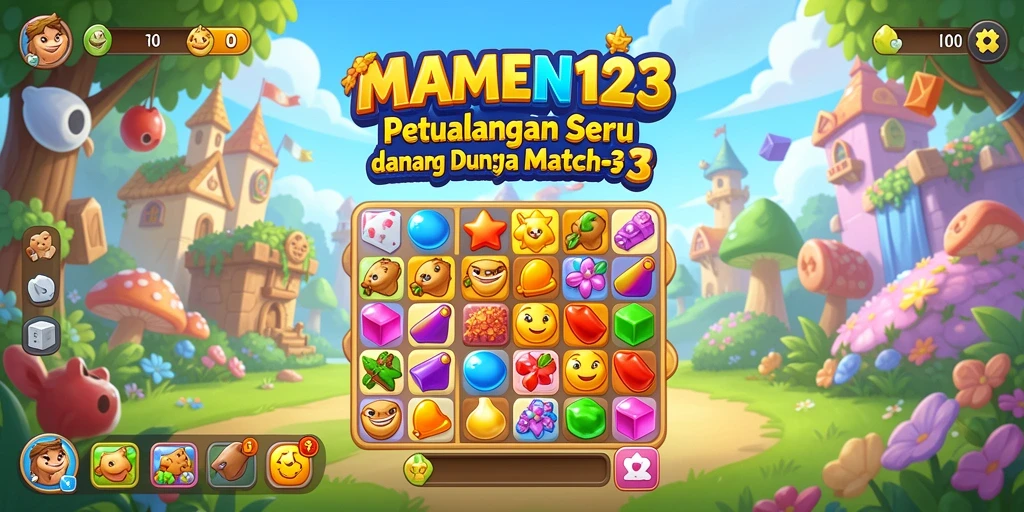 Screenshot gameplay MAMEN123 menampilkan keseruan mencocokkan elemen.