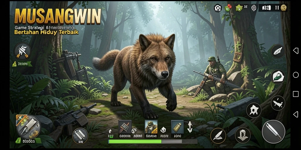 Tampilan utama gameplay menarik dan seru di MUSANGWIN.