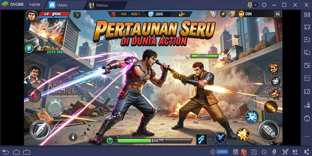 Screenshot OVO88 menampilkan pertarungan seru dalam gameplay Action.