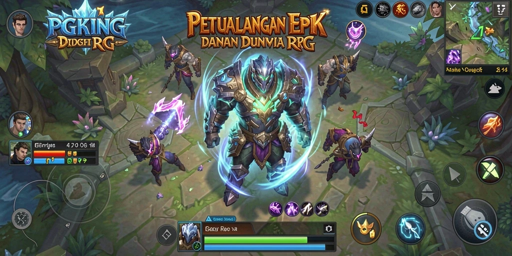 Screenshot PGKING menunjukkan aksi pertarungan epik dalam RPG.