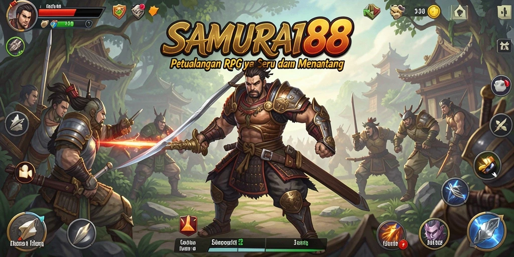 Tangkapan layar gameplay epik dalam SAMURAI88 dengan karakter samurai beraksi.