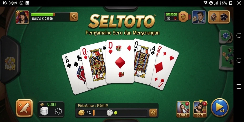 Tampilan utama gameplay SELTOTO dengan domino yang menarik.