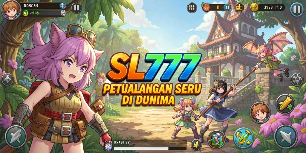 Screenshot SL777 menampilkan aksi seru karakter anime dalam pertempuran.