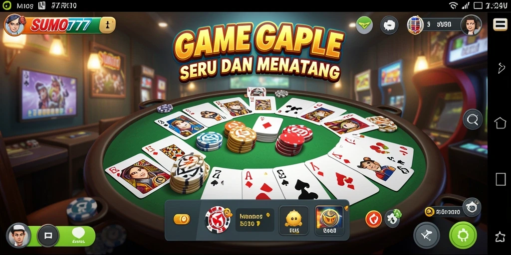 Gameplay menarik di SUMO777 dengan suasana Gaple yang seru.
