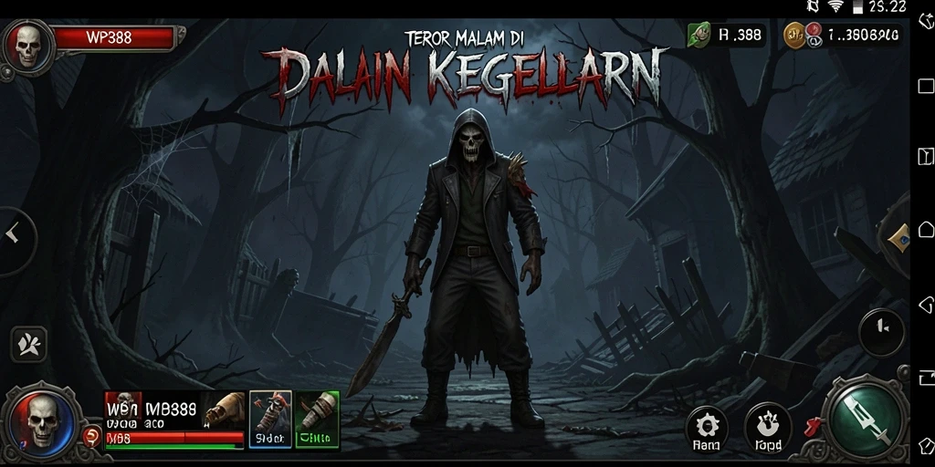 Tampilan gameplay WP888 dengan suasana kegelapan yang mencekam.
